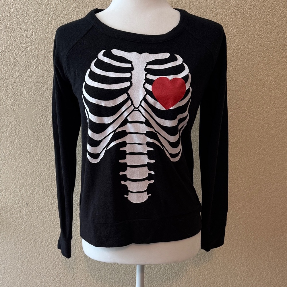 Chaser Black Skeleton Heart Sweatshirt